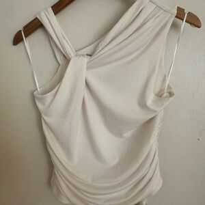 Abercrombie & Fitch Cream Twist-Front Sleeveless Tank
